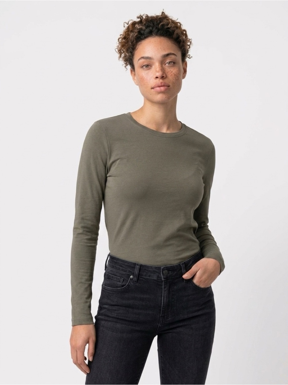 Garage Olive Green Long Sleeve Tee size small